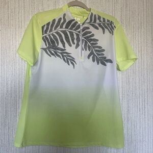 Nivo Mens Size XL Golf Shirt Neon Green Leaf Print